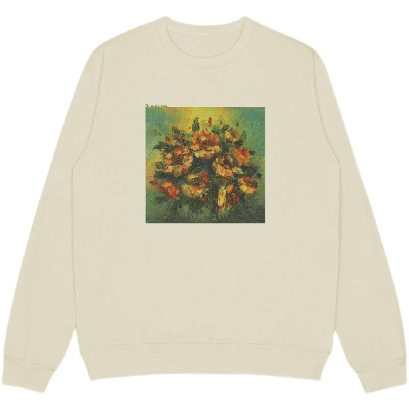 Retro Flowers Oil Painting Sweatshirt - Image 4