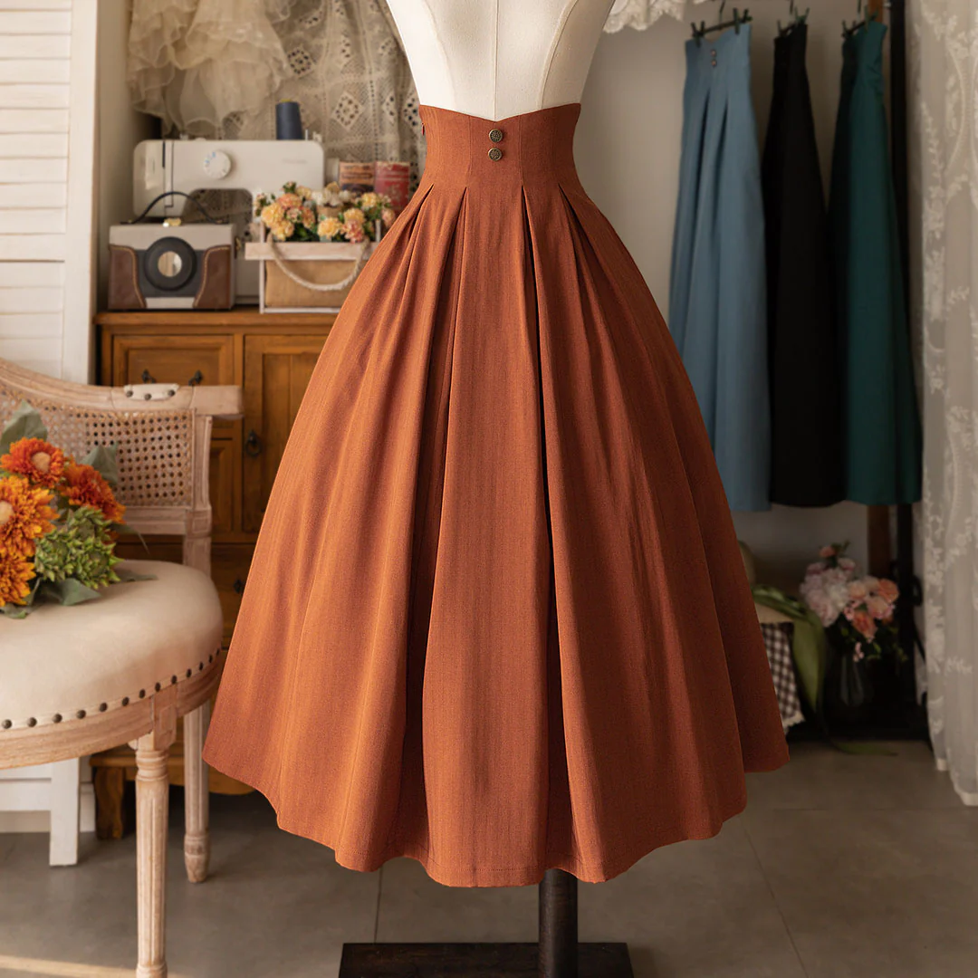Retro High Waist Skirt - Image 4