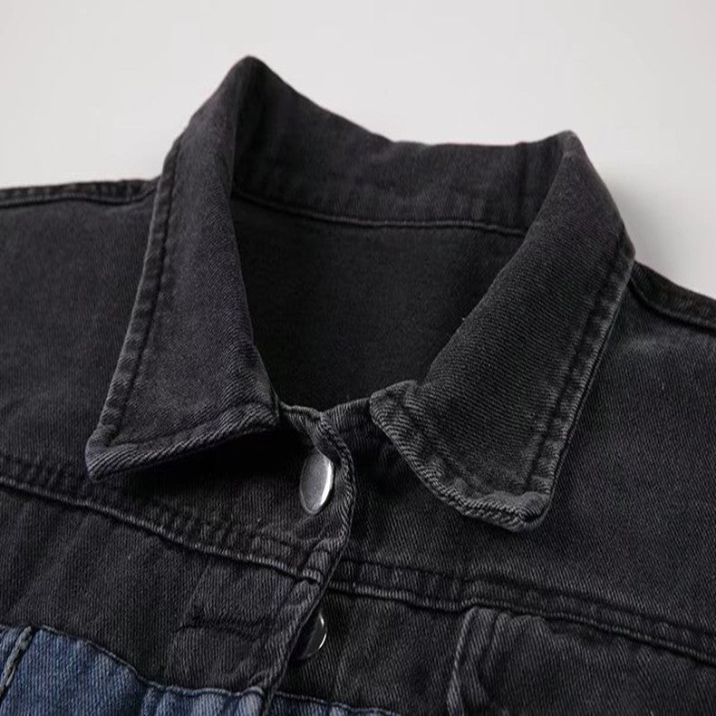 Retro Patchwork Denim Jacket - Image 4