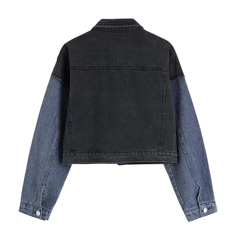 Retro Patchwork Denim Jacket - Image 6