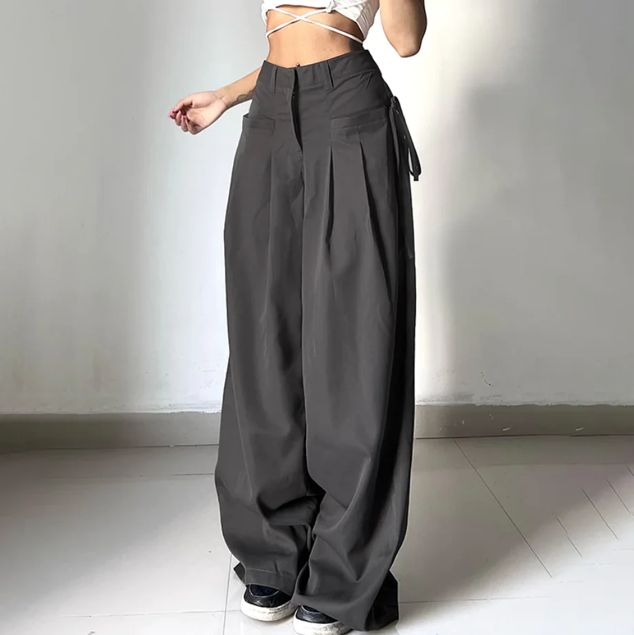 Retro Street Low Waist Wide Leg Pants - Image 2