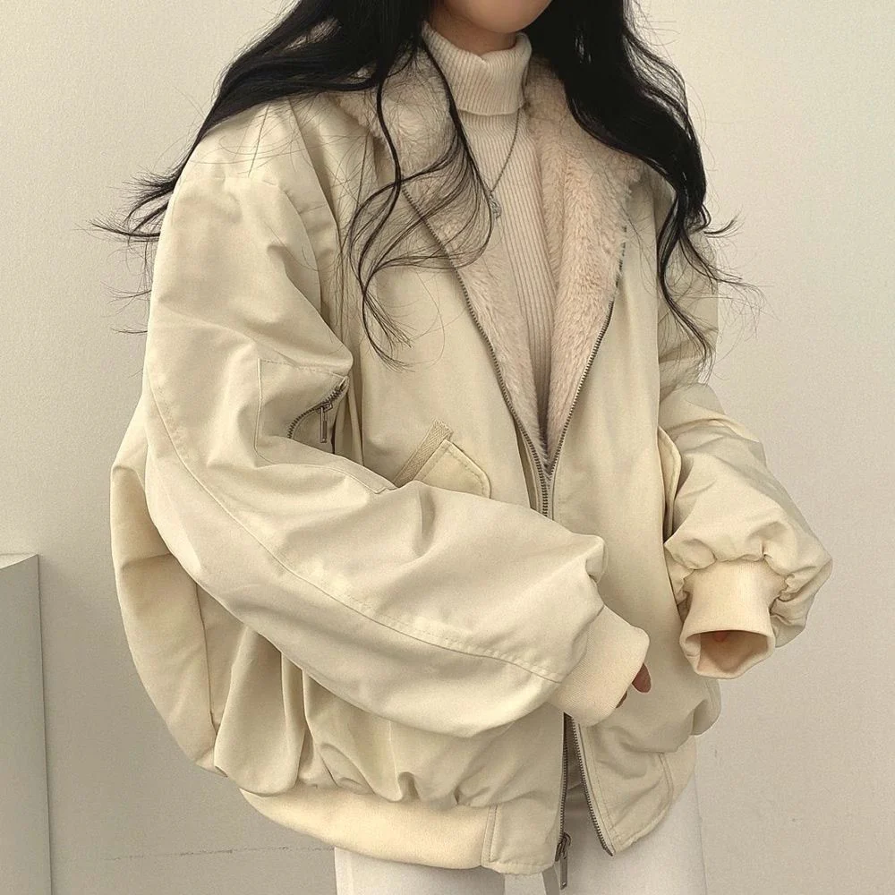 Reversible Oversize Fleece Hooded Jacket - Image 2