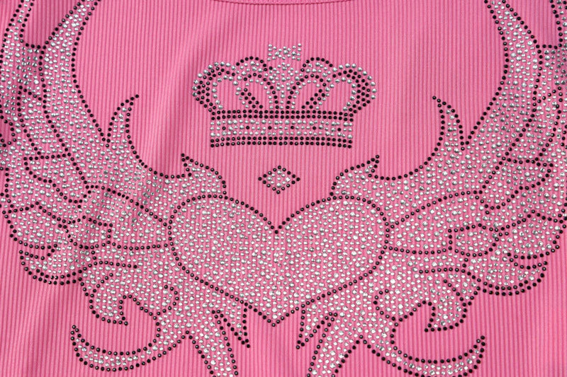 Rhinestone Winged Heart Ribbed Cropped Tank Top - Image 8
