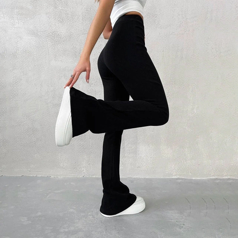 Rib Knit High Waist Flare Pants - Image 10