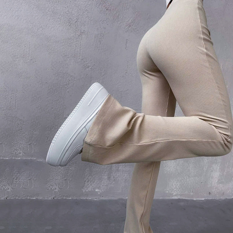 Rib Knit High Waist Flare Pants - Image 7