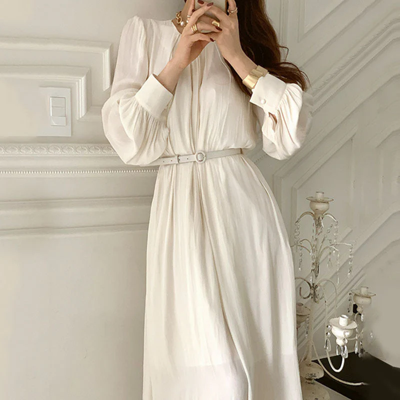 Round Neck Shiny Dress - Image 3