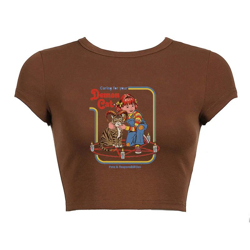 Round Neck Short Print Shirt - Image 3