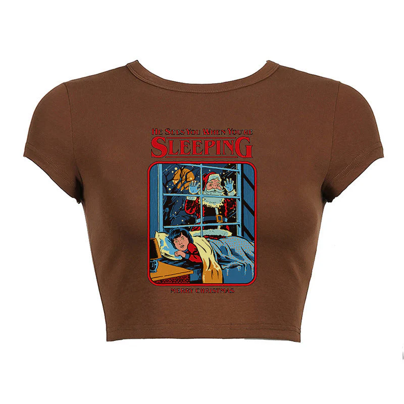 Round Neck Short Print Shirt - Image 4