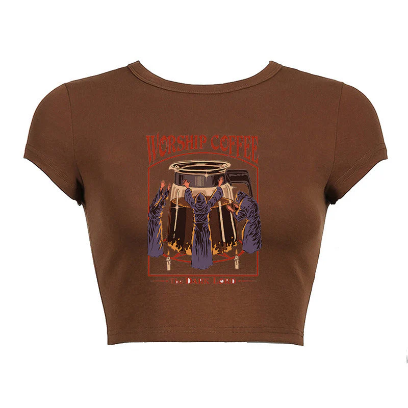 Round Neck Short Print Shirt - Image 8