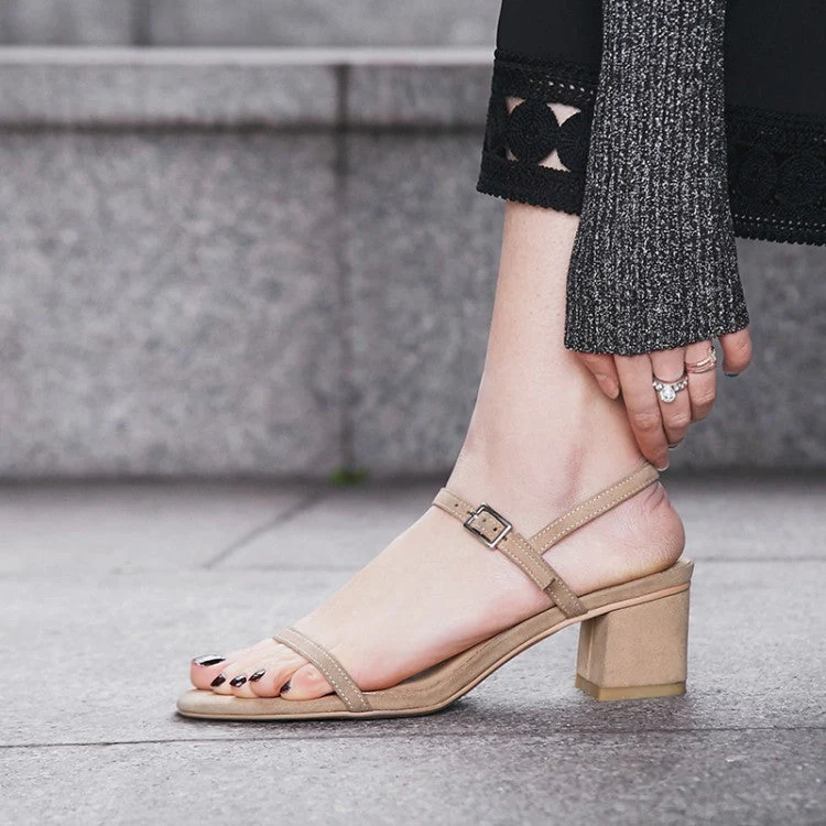Round toe chunky heel ladies sandals - Image 4