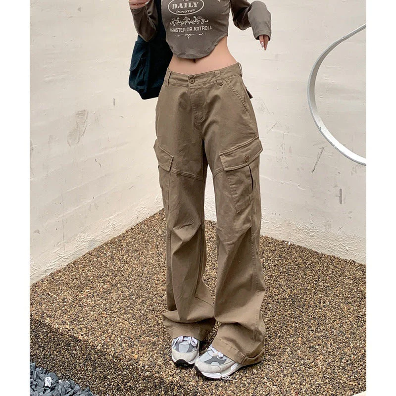 Ruched Khaki Baggy Cargo Pants - Image 3