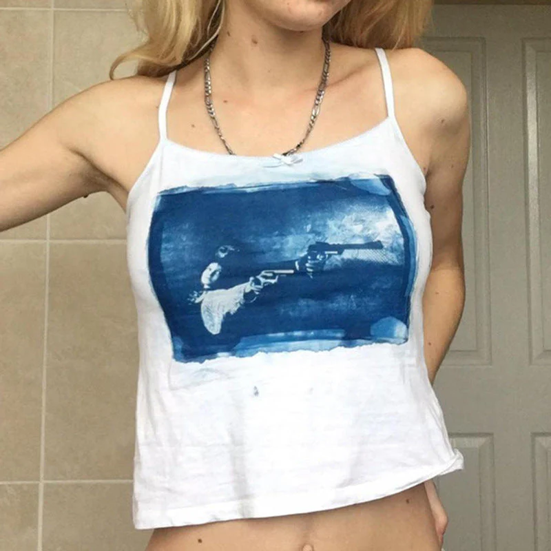 Screen Printed Crop Cami Top - Image 2