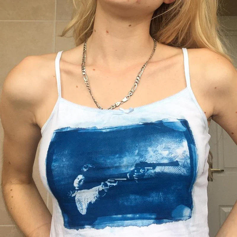 Screen Printed Crop Cami Top - Image 3