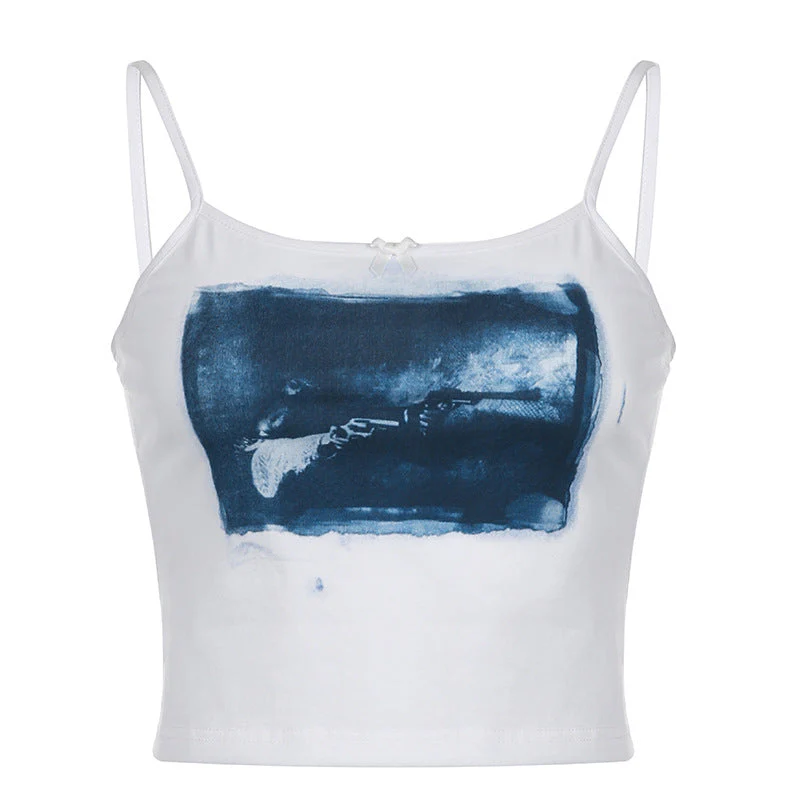 Screen Printed Crop Cami Top - Image 6