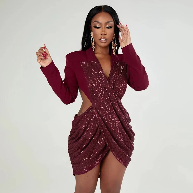 Sequin Backless Dress - Image 2