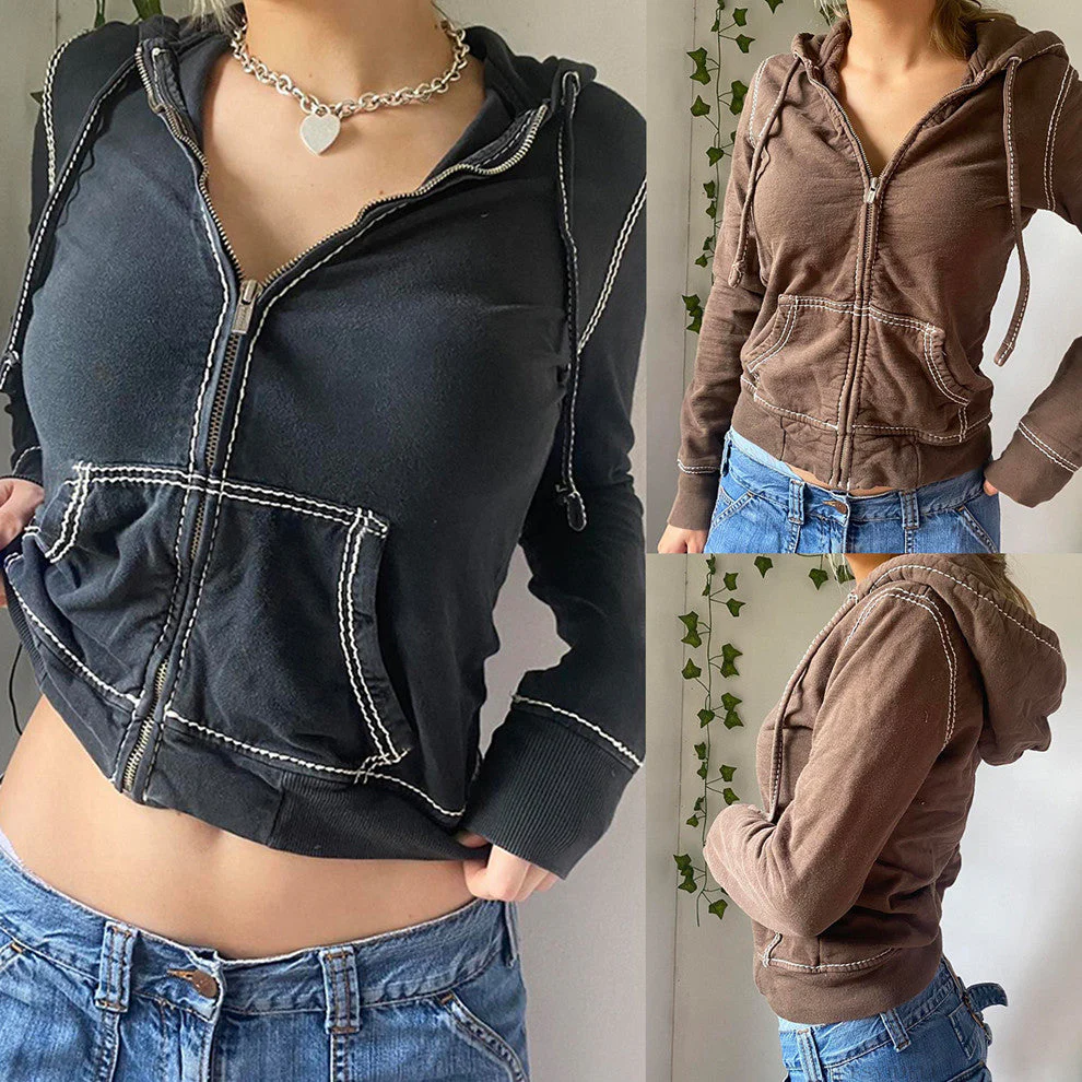 Sewing Thread Downtown Zip Up Hoodie - Image 5