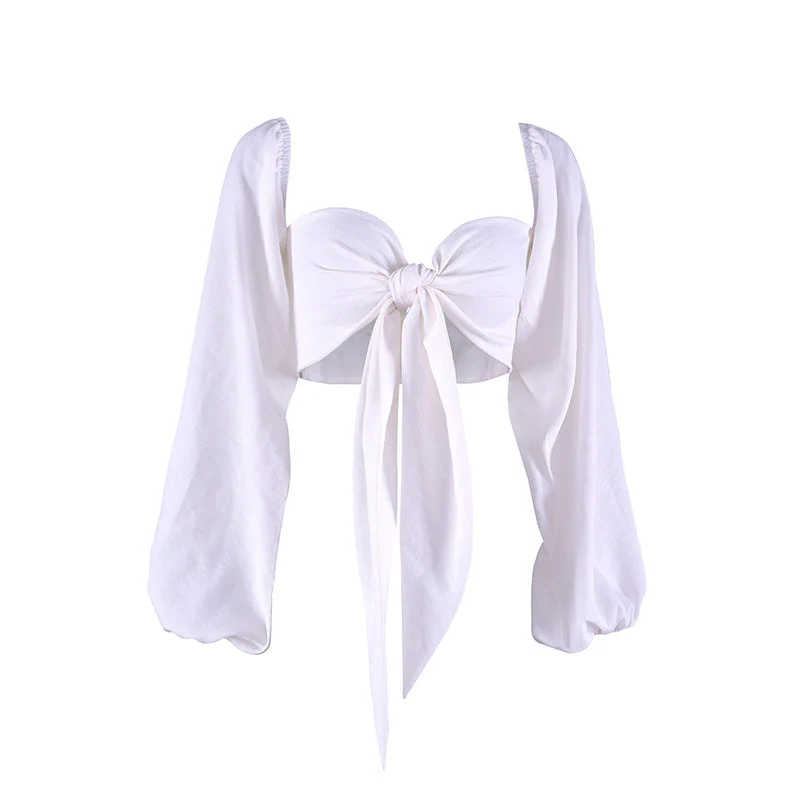 Sexy Backless Square Collar Blouse - Image 16