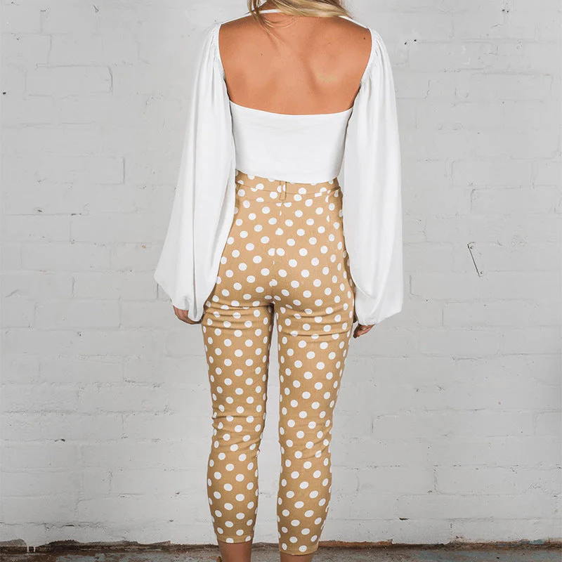 Sexy Backless Square Collar Blouse - Image 22