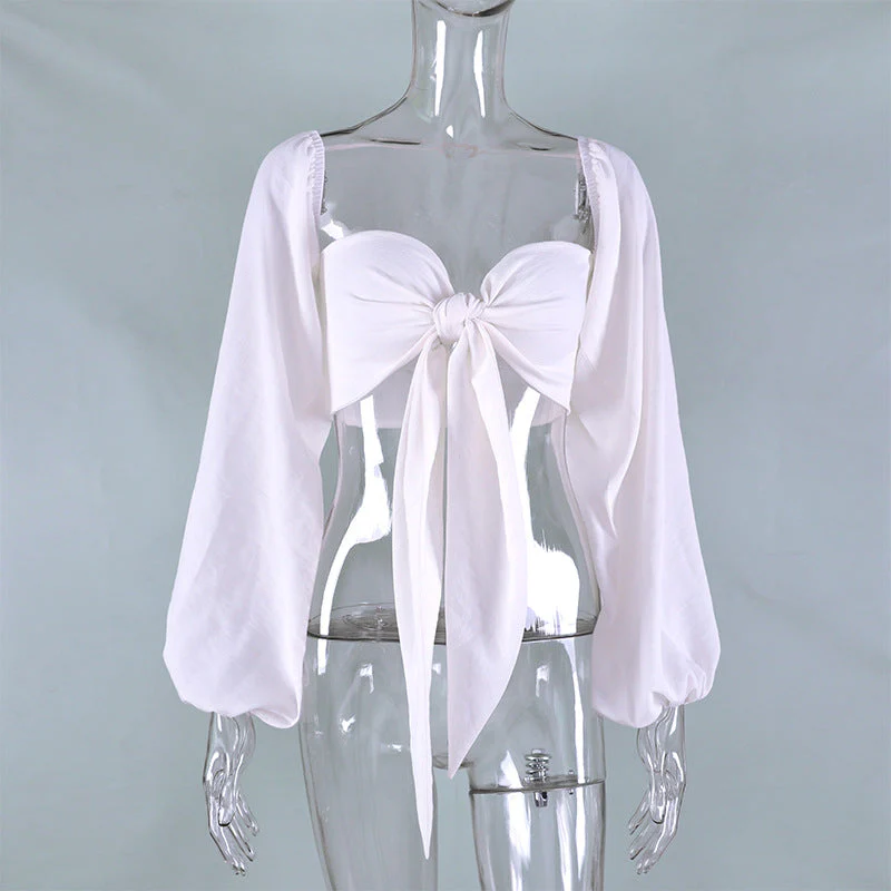Sexy Backless Square Collar Blouse - Image 25