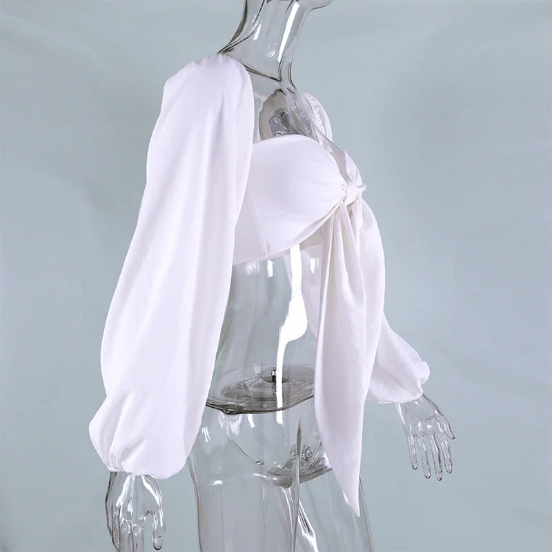 Sexy Backless Square Collar Blouse - Image 5