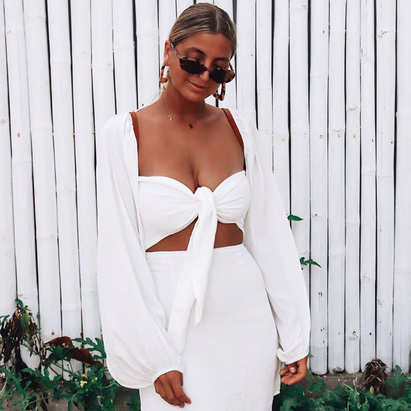 Sexy Backless Square Collar Blouse - Image 7