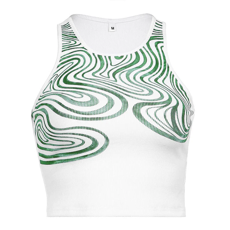 Sexy Corrugated Print Sleeveless Top - Image 3