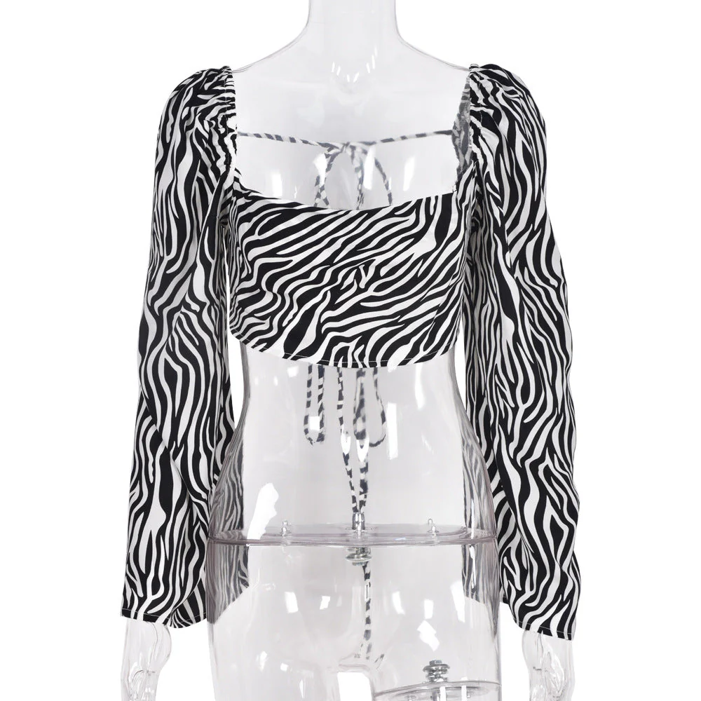 Sexy Fashion Blouse With Straps Wrapped Chest - Image 3