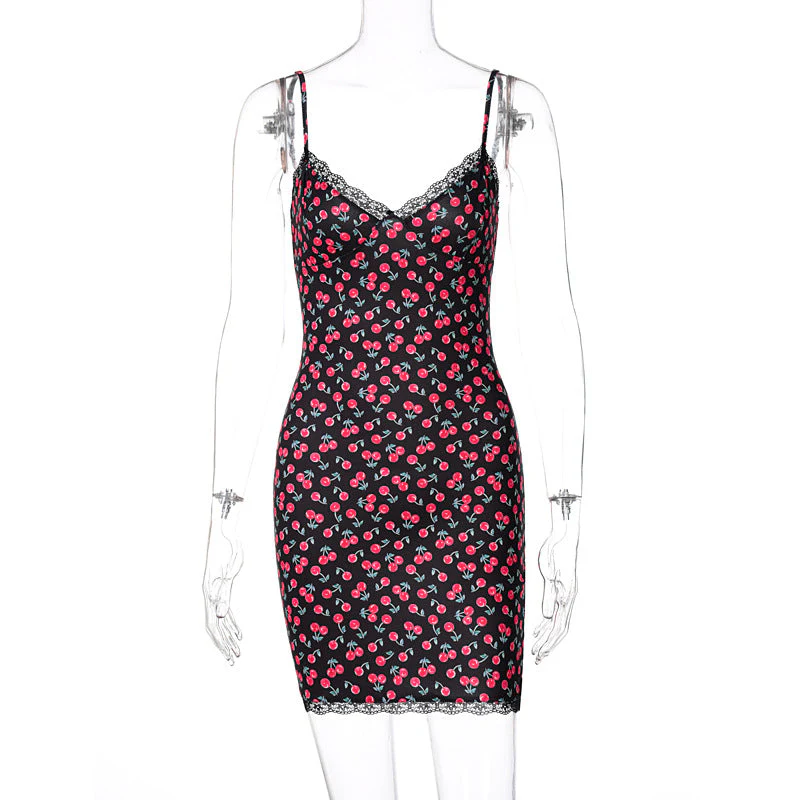 Sexy V-neck Lace Sling Print Temperament Dress - Image 10