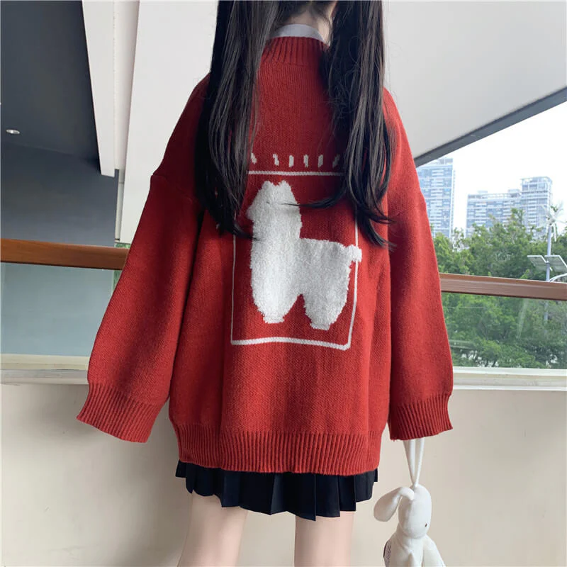 Sheep Knitted Cardigan Sweater - Image 3
