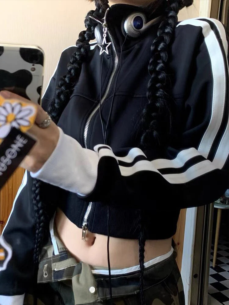 Side Stripe Crop Jacket - Image 4