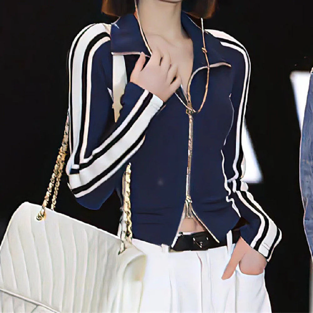 Side Stripe Zip Up Jacket - Image 5
