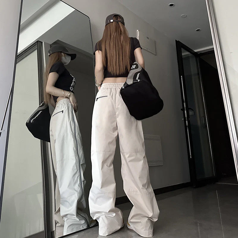 Side Zip Up Contrasting Straight Leg Sweatpants - Image 6