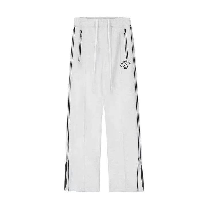 Side Zip Up Stretchy Waist Loose Sweatpants - Image 4