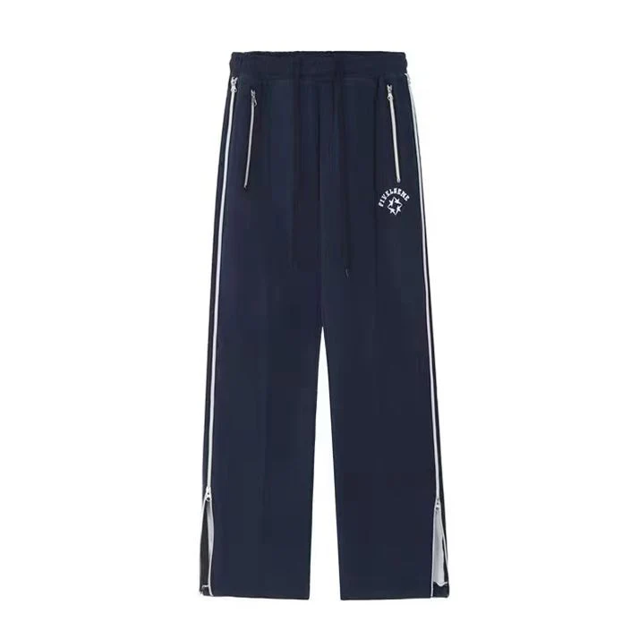 Side Zip Up Stretchy Waist Loose Sweatpants - Image 5