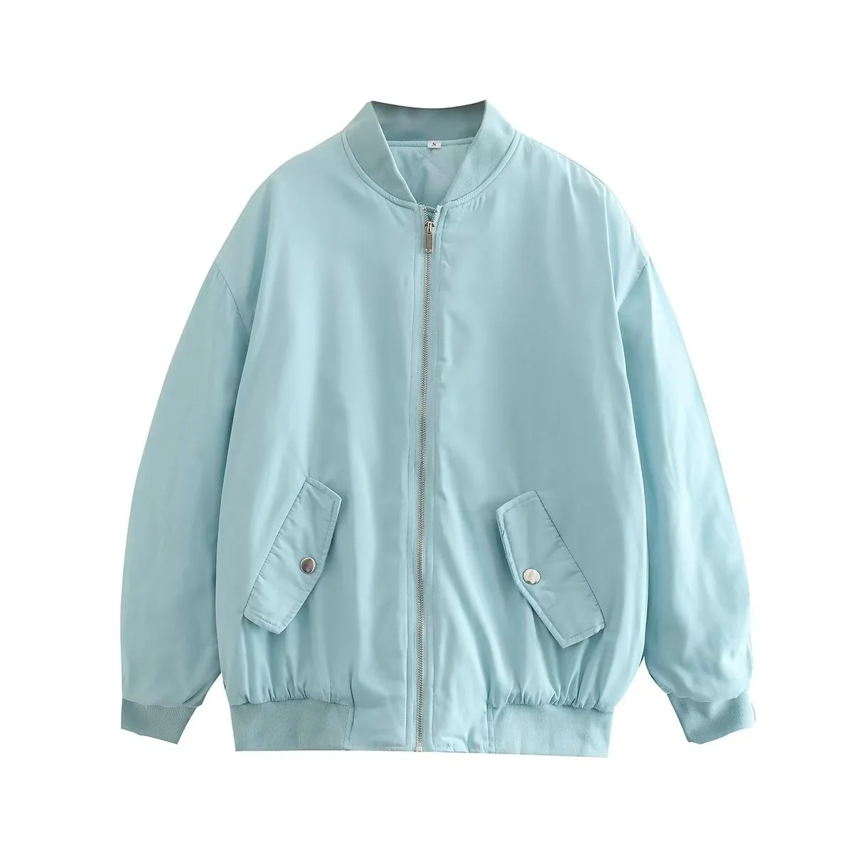 Simple Basic Zip Up Bomber Jacket - Image 10