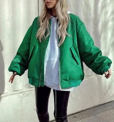 Simple Basic Zip Up Bomber Jacket - Image 11