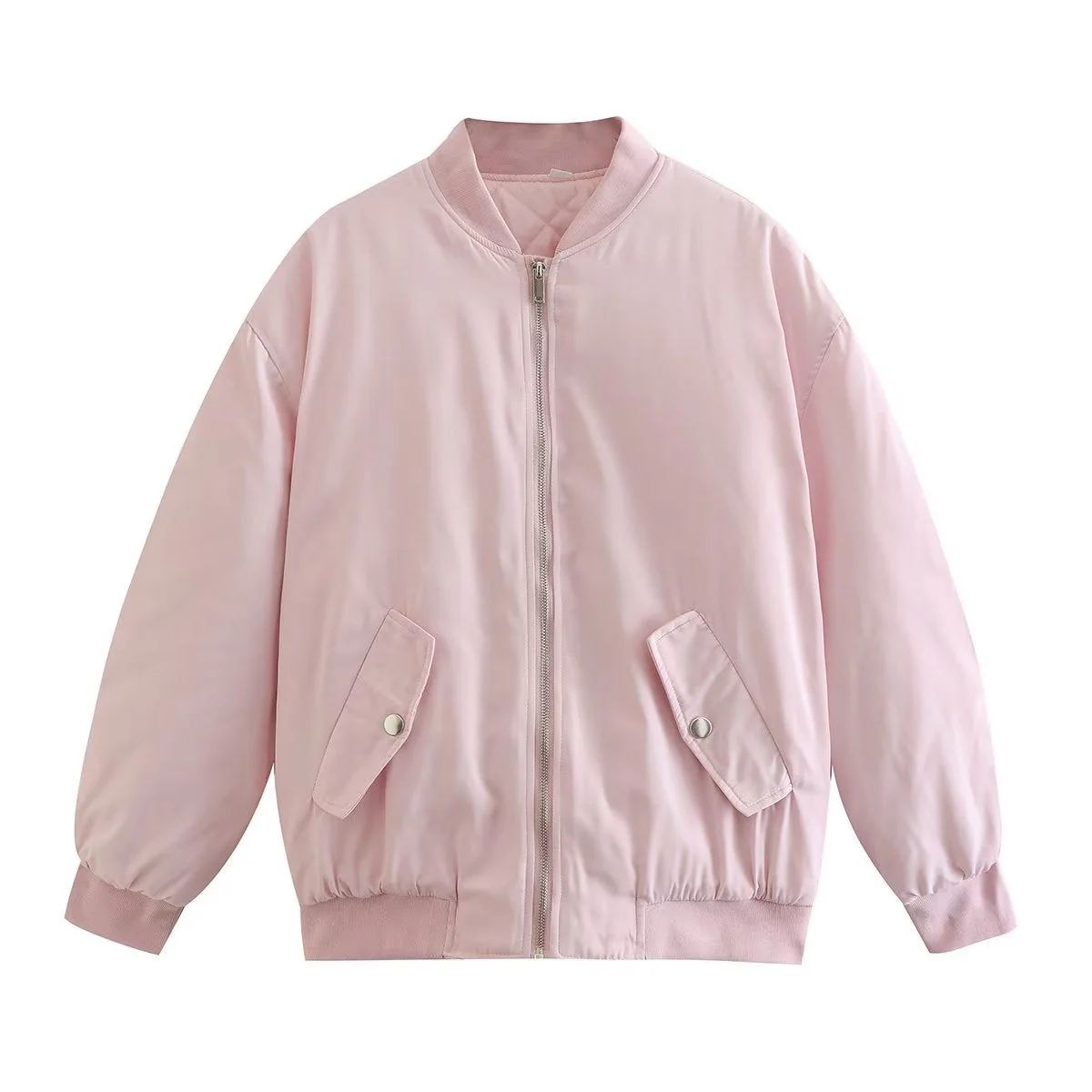 Simple Basic Zip Up Bomber Jacket - Image 12