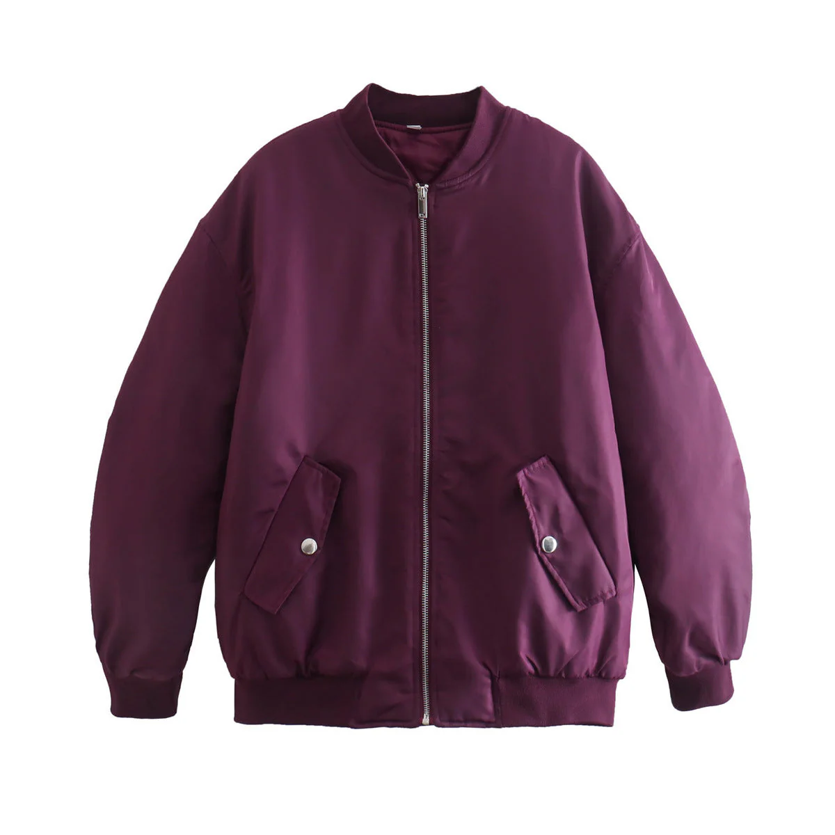 Simple Basic Zip Up Bomber Jacket - Image 14