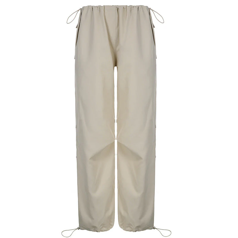 Size Friendly High Waist Parachute Cargo Pants - Image 12