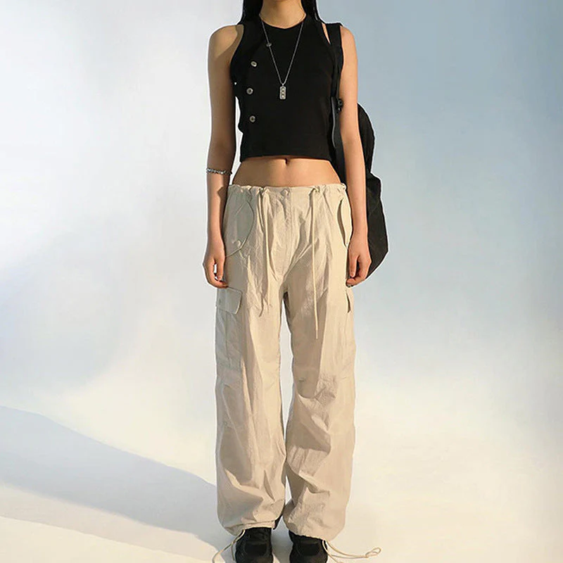 Size Friendly Pink Parachute Cargo Pants - Image 2