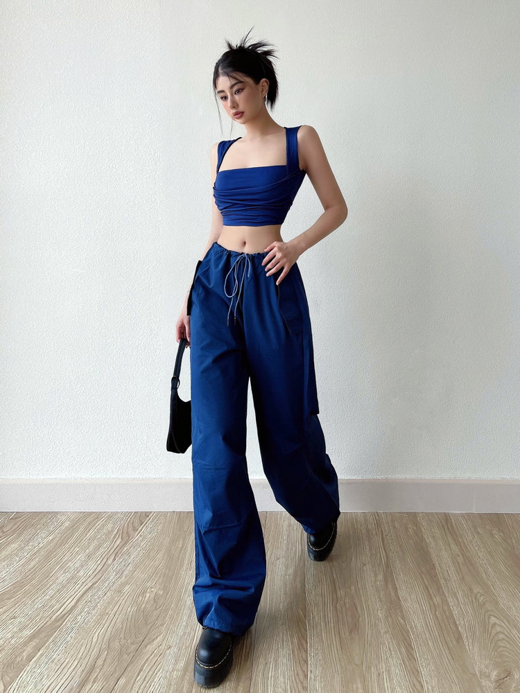 Size Friendly Straight Leg Parachute Cargo Pants - Image 9