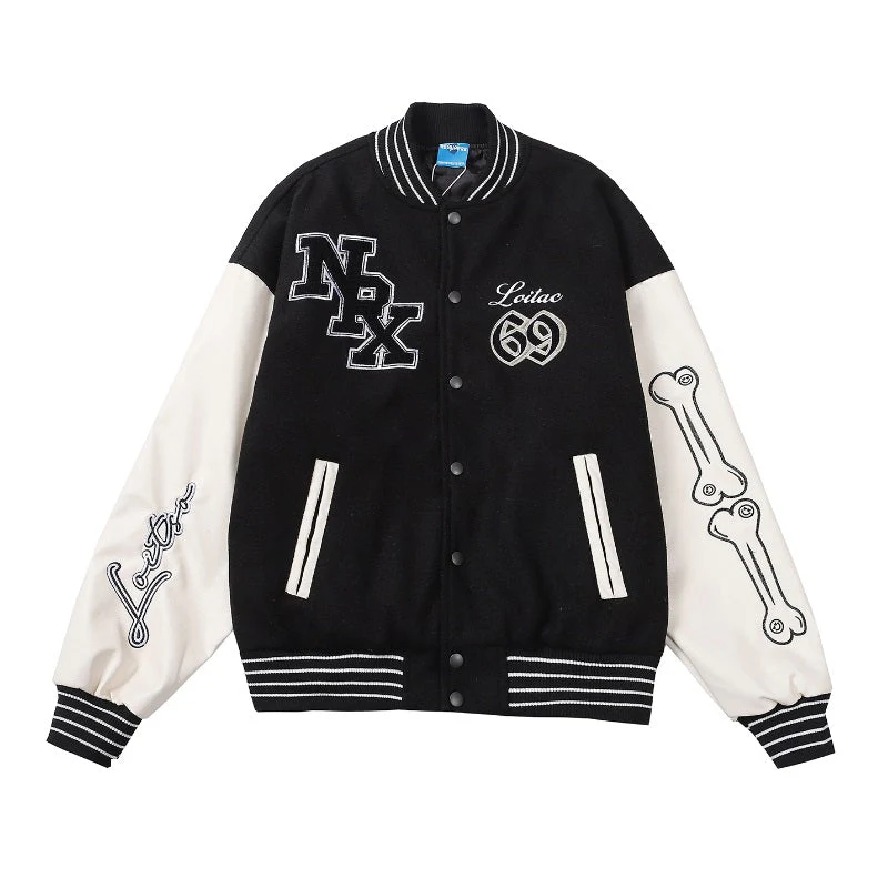 skeleton bones Varsity Jacket - Image 3