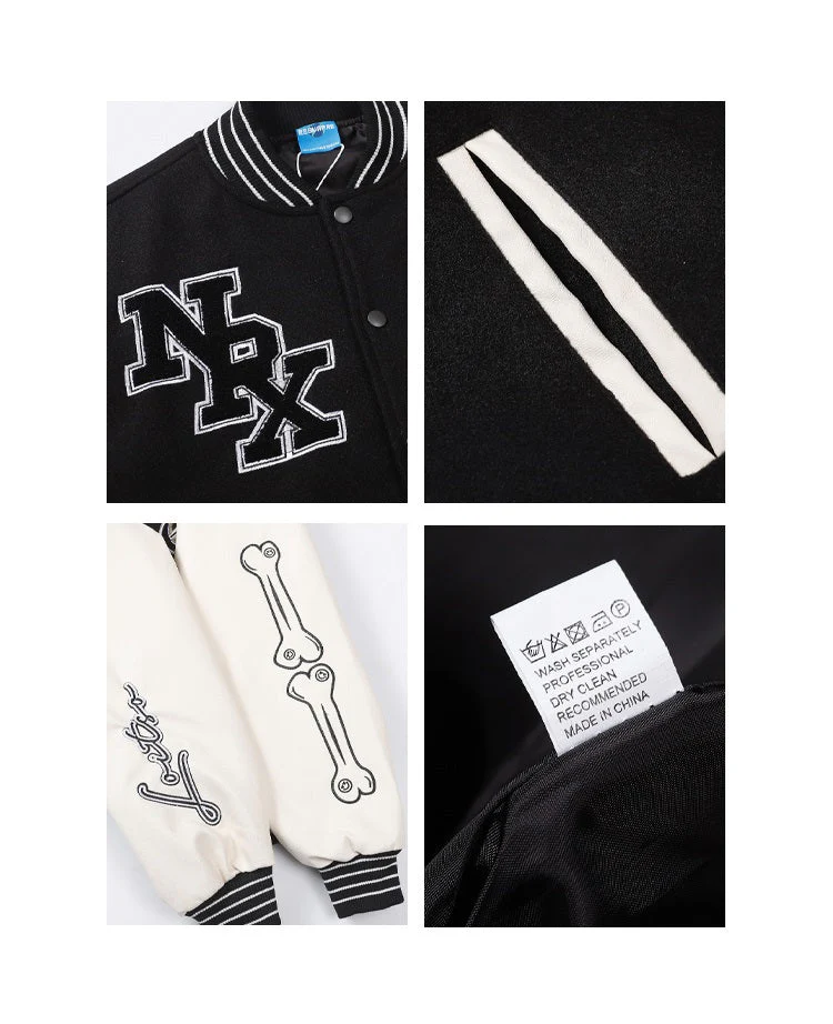 skeleton bones Varsity Jacket - Image 5