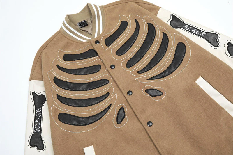 Skeleton Graphic Oversized Varsity Jacket - Image 10