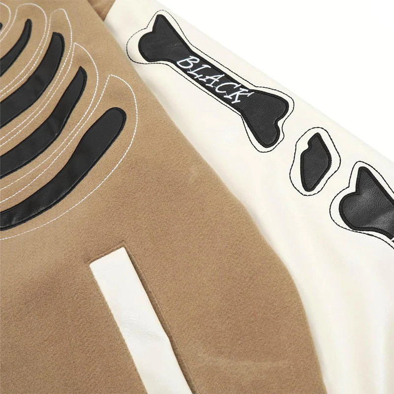Skeleton Graphic Oversized Varsity Jacket - Image 6