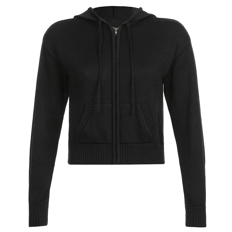 Slim Zipper Casual Hooded Sweater - Image 15