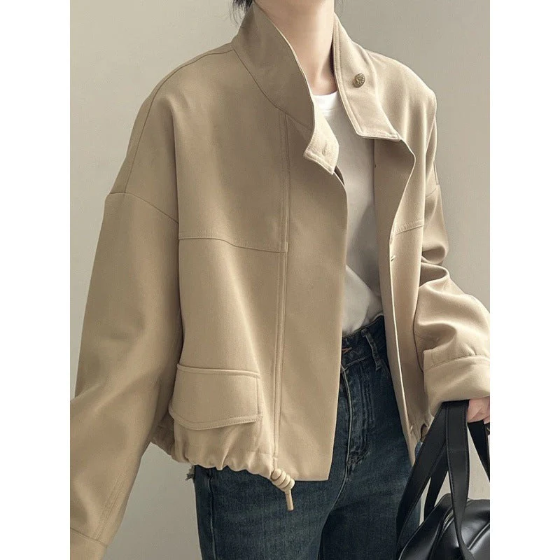 Solid Color Oversized Button Jacket - Image 5