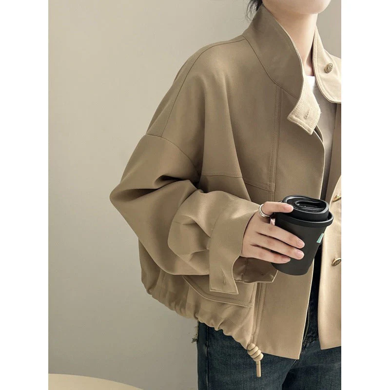 Solid Color Oversized Button Jacket - Image 6