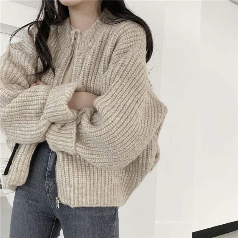 Solid Color Zip Up Cardigan - Image 10