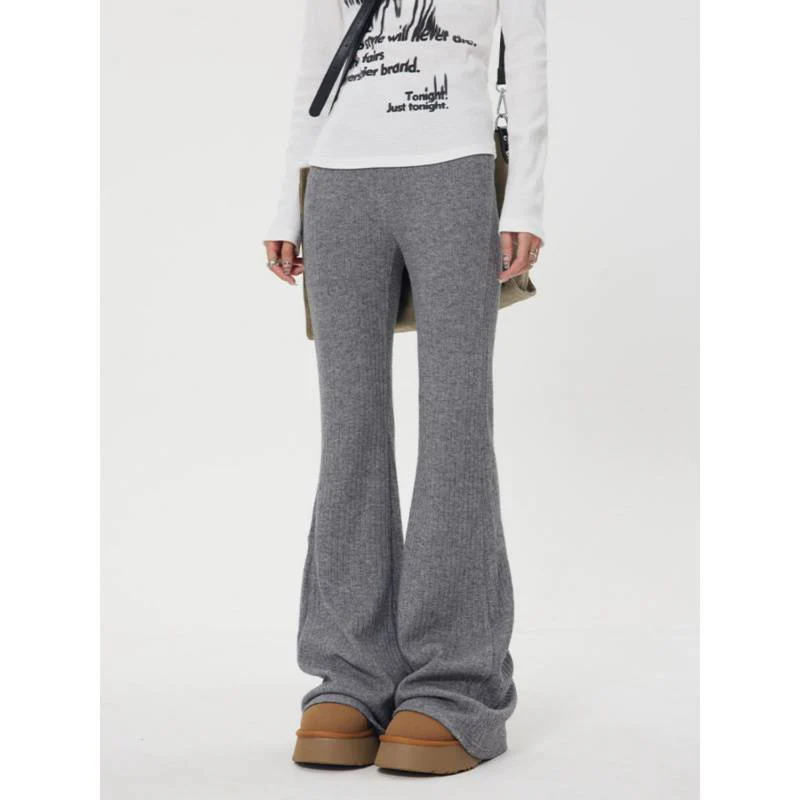Solid High Rise Flare Leg Pants - Image 5